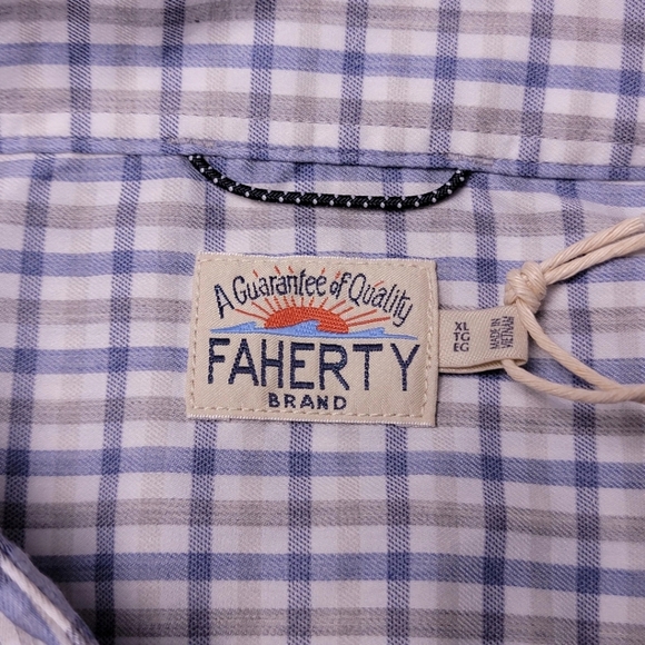 Faherty Spruce Lake Gingham Movement Button Down Shirt XL - Picture 4 of 9
